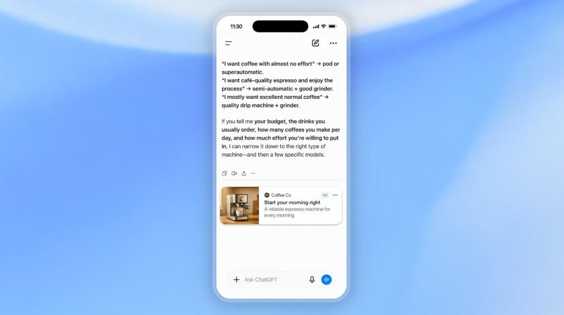 La publicité arrive sur ChatGPT
