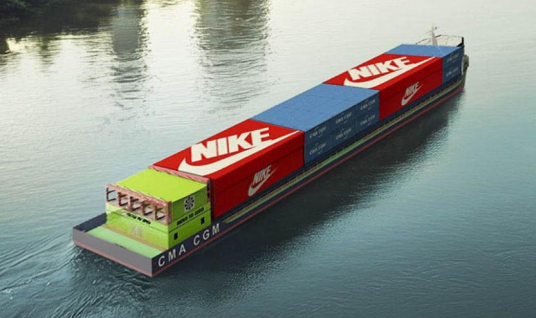 Nike premier partenaire de la nouvelle barge électrique de CMA CGM