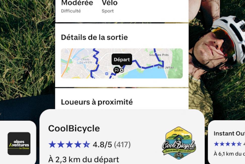 La location de vélo intégrée dans l'appli Decathlon Outdoor