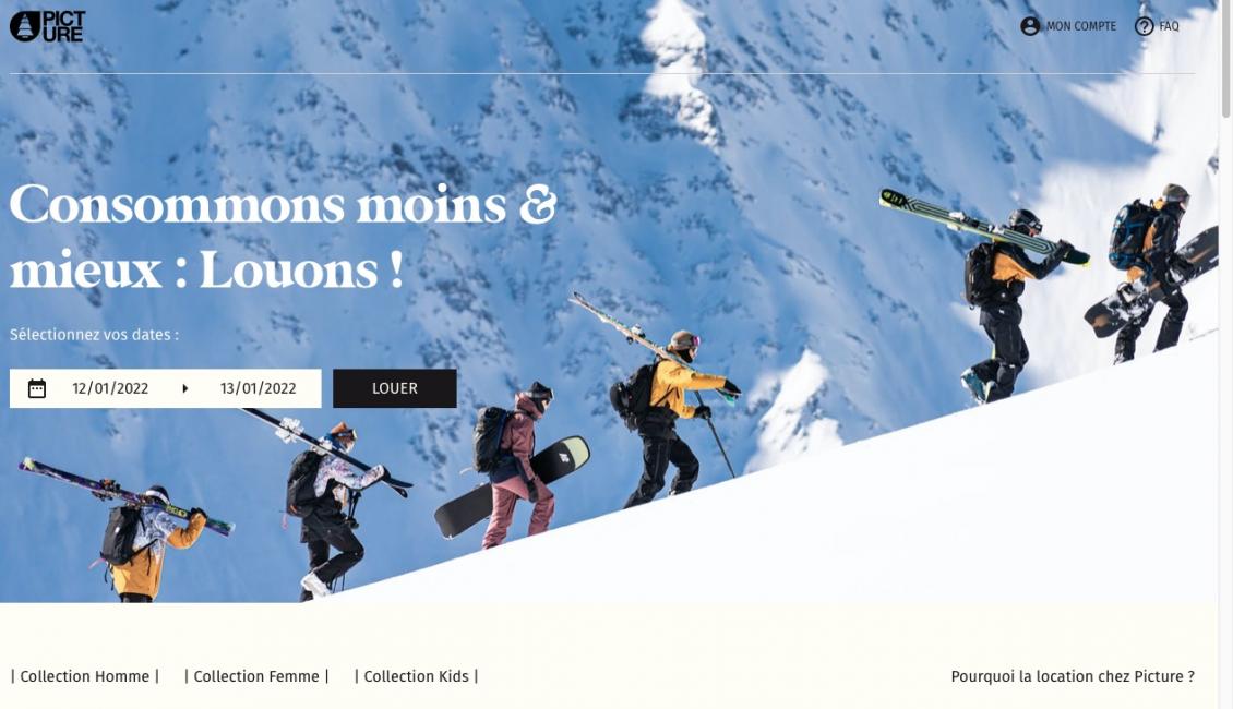 Picture lance son site de location de vêtements de ski